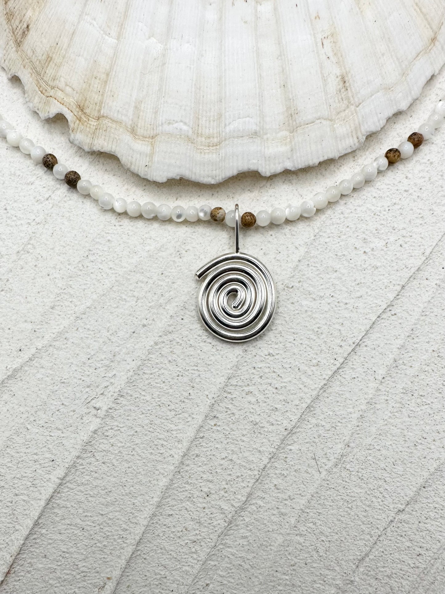 Mother of Pearl/Picture Jasper Necklace