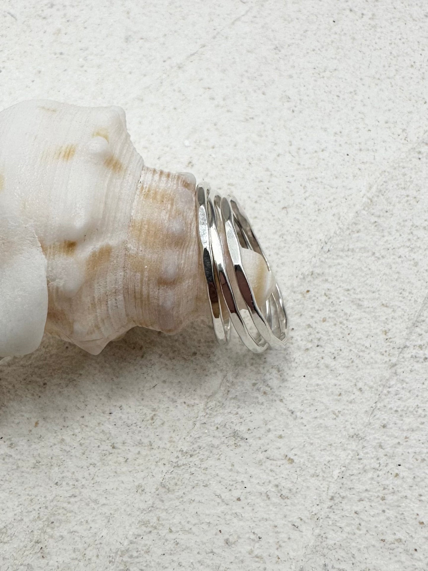 Delicate Silver Hammered Ring
