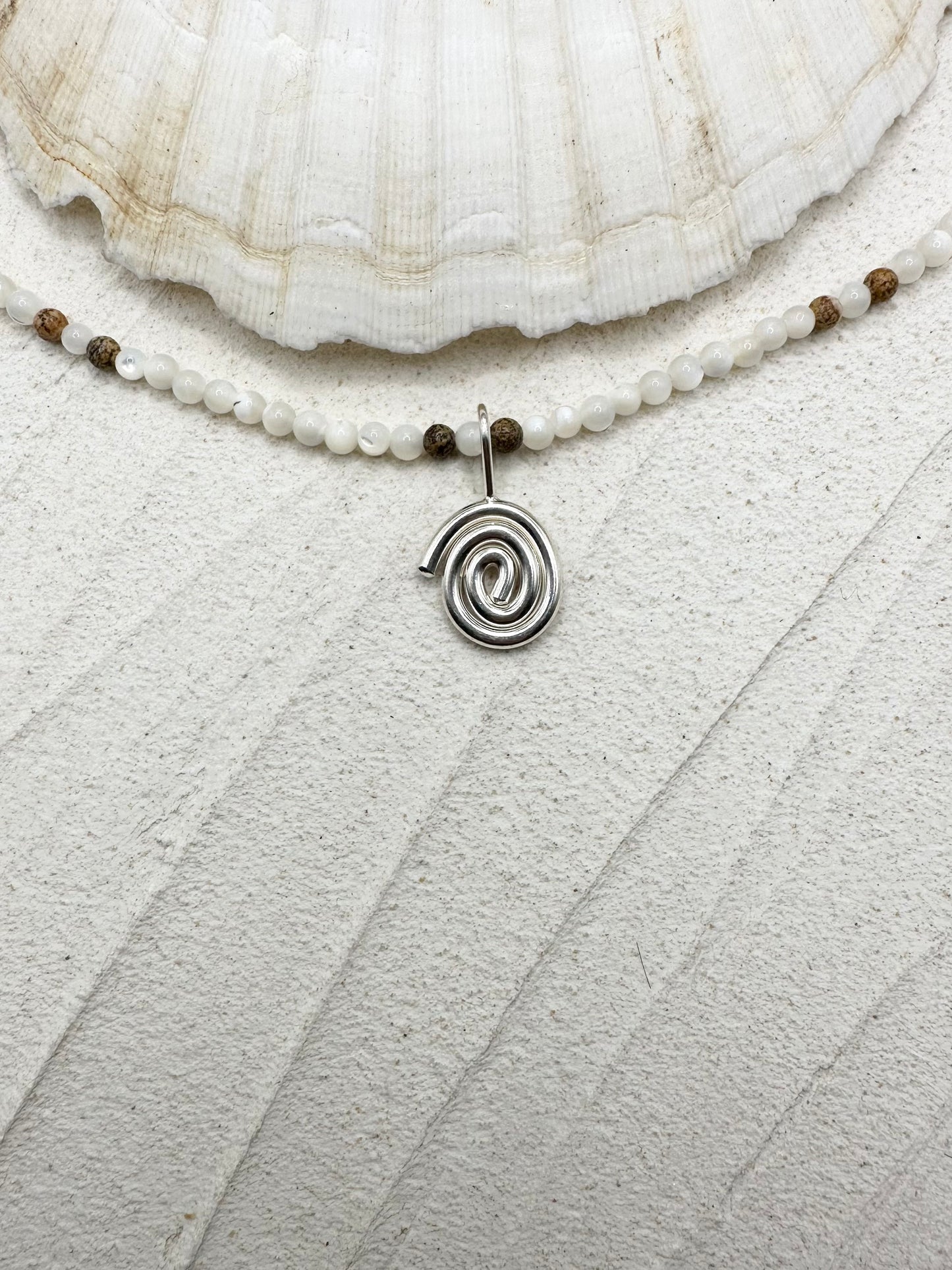 Mother of Pearl/Picture Jasper Necklace
