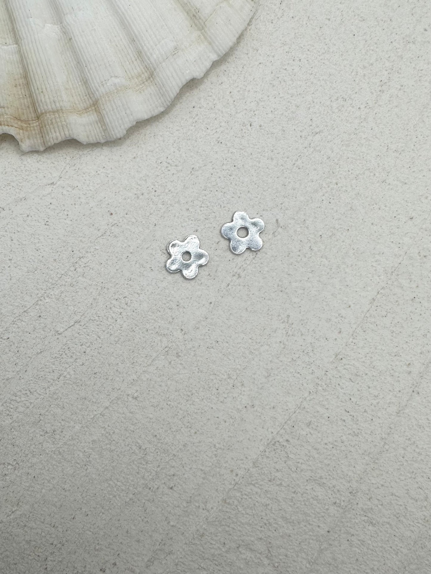 Little Flower Charm Hoop Earrings