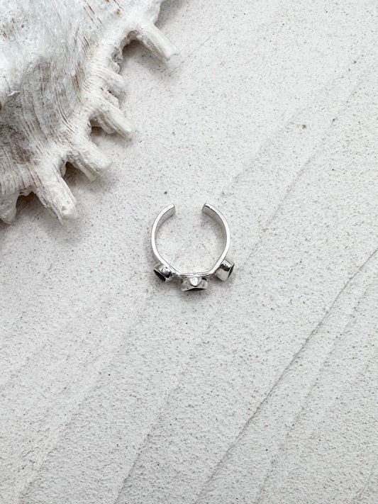 Silver Seaglass Ring in Green