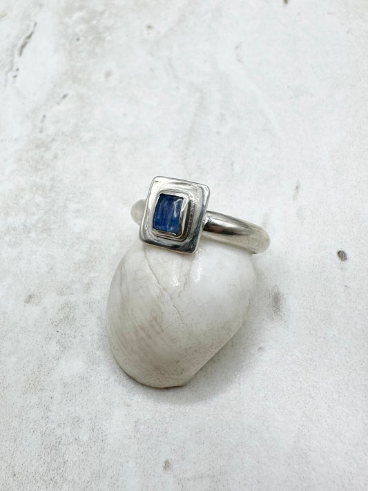 Square Kyanite Ring Silver - R