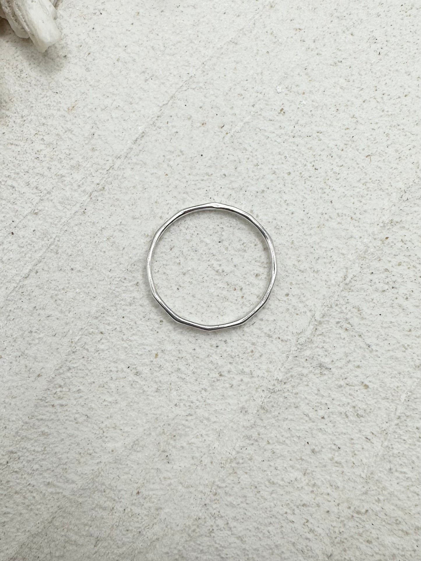 Delicate Silver Hammered Ring