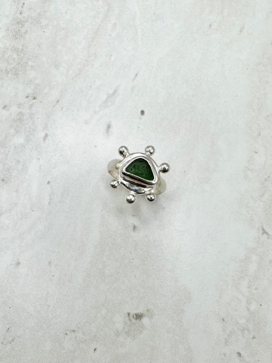 Green Sunseeker Ring Silver - N