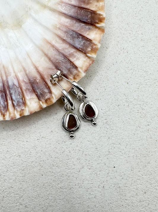 Amber Seaglass Charms Silver