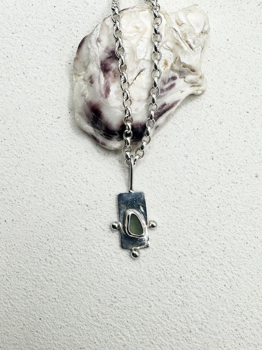 Green Wayfinder Pendant Silver