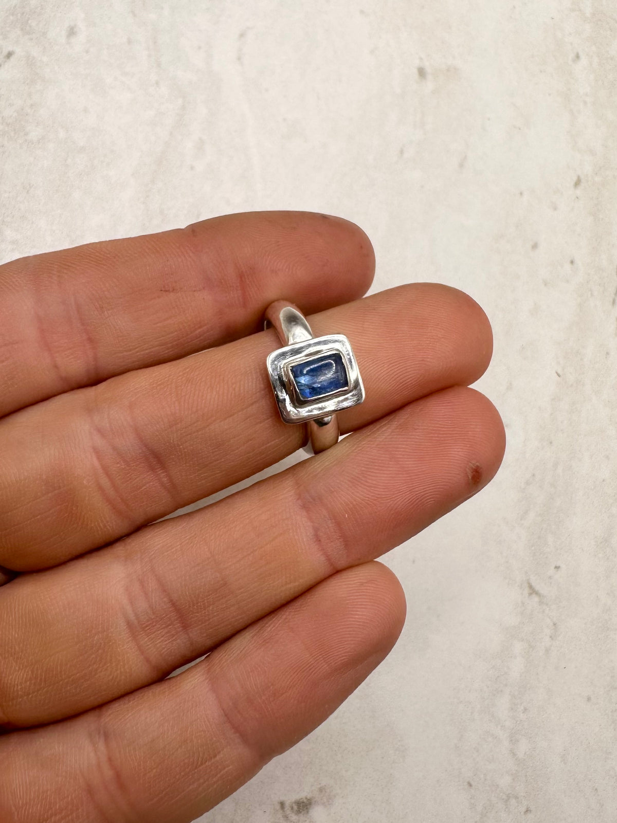 Square Kyanite Ring Silver - M