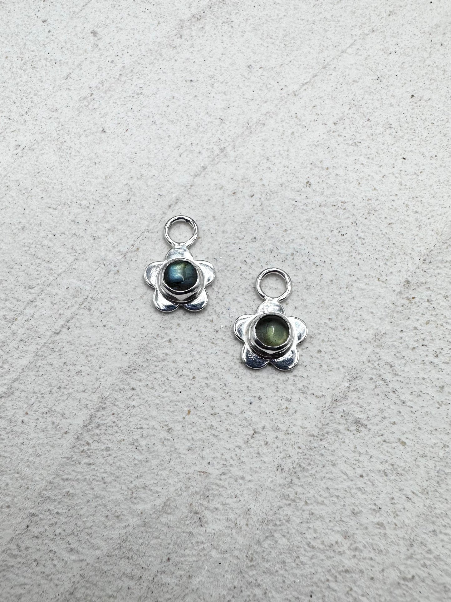 Flower Charms in Labradorite
