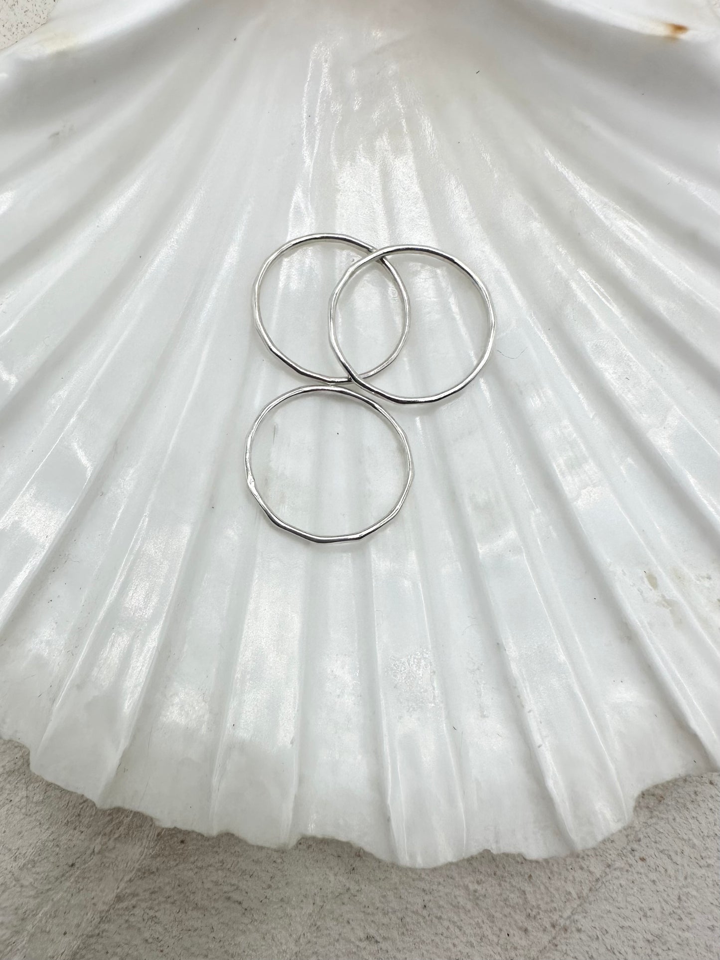 Delicate Silver Hammered Ring