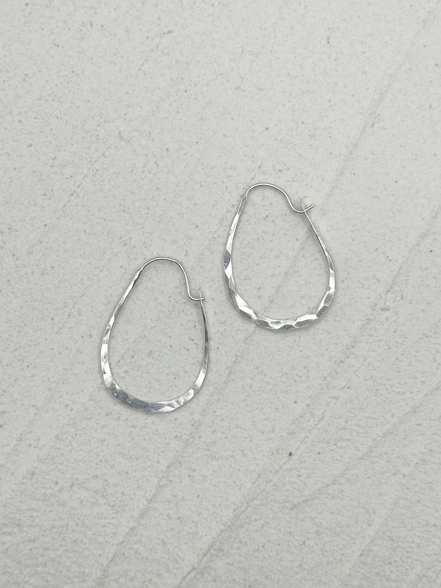 Hammered Sterling Silver Hoops