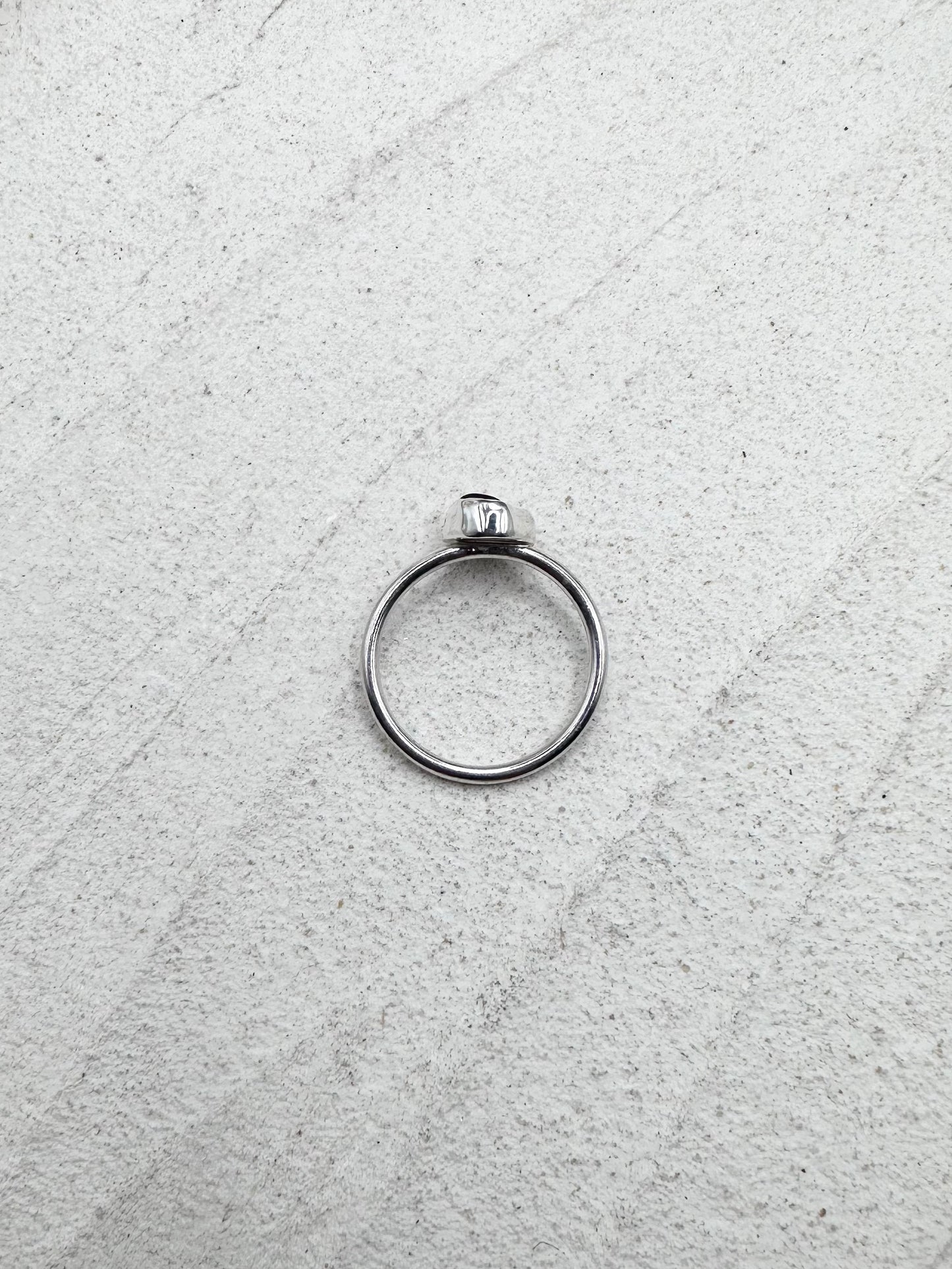 Amber Seaglass Ring Silver