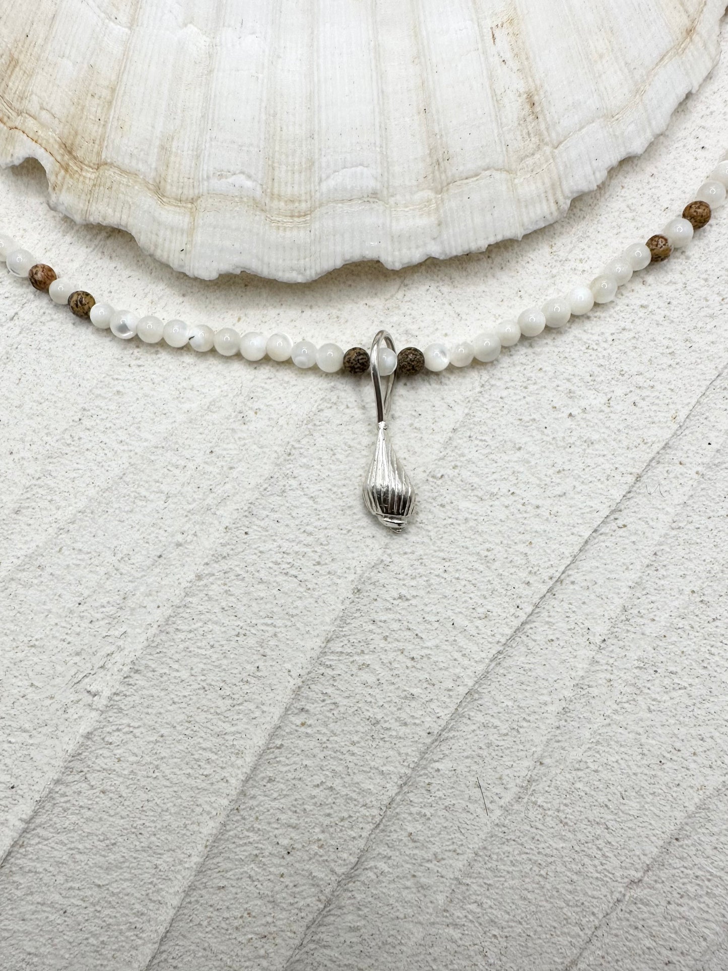 Mother of Pearl/Picture Jasper Necklace