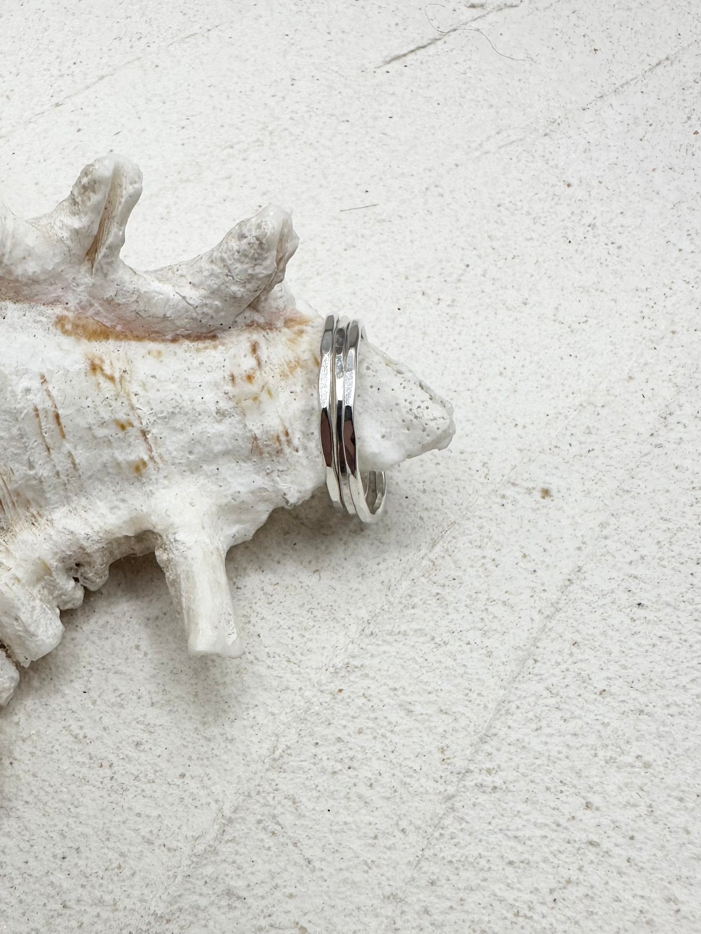Delicate Silver Hammered Ring