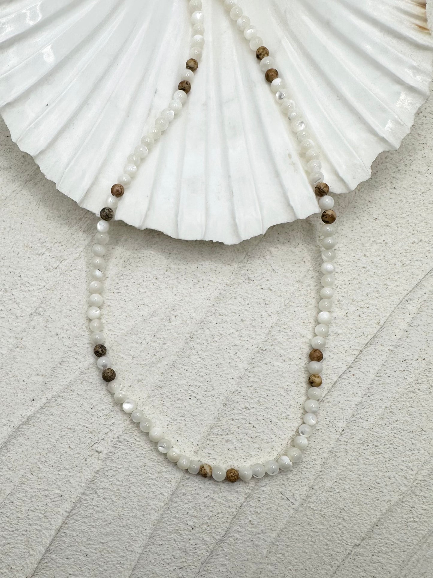 Mother of Pearl/Picture Jasper Necklace