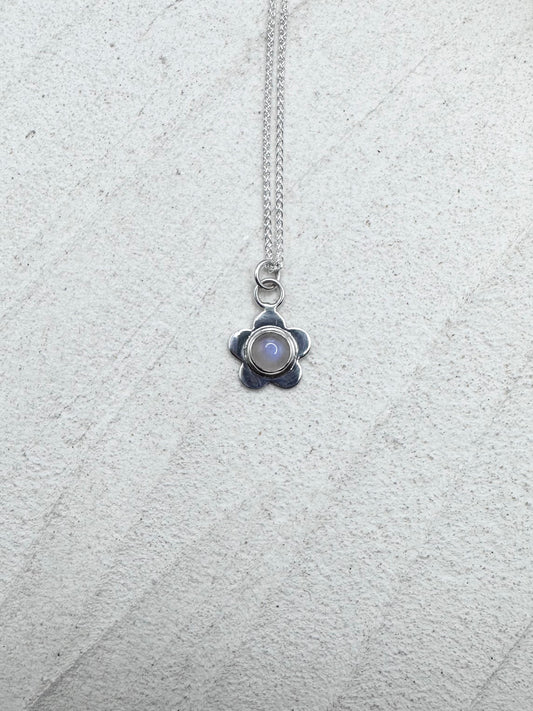 Moonstone Flower Pendant Silver