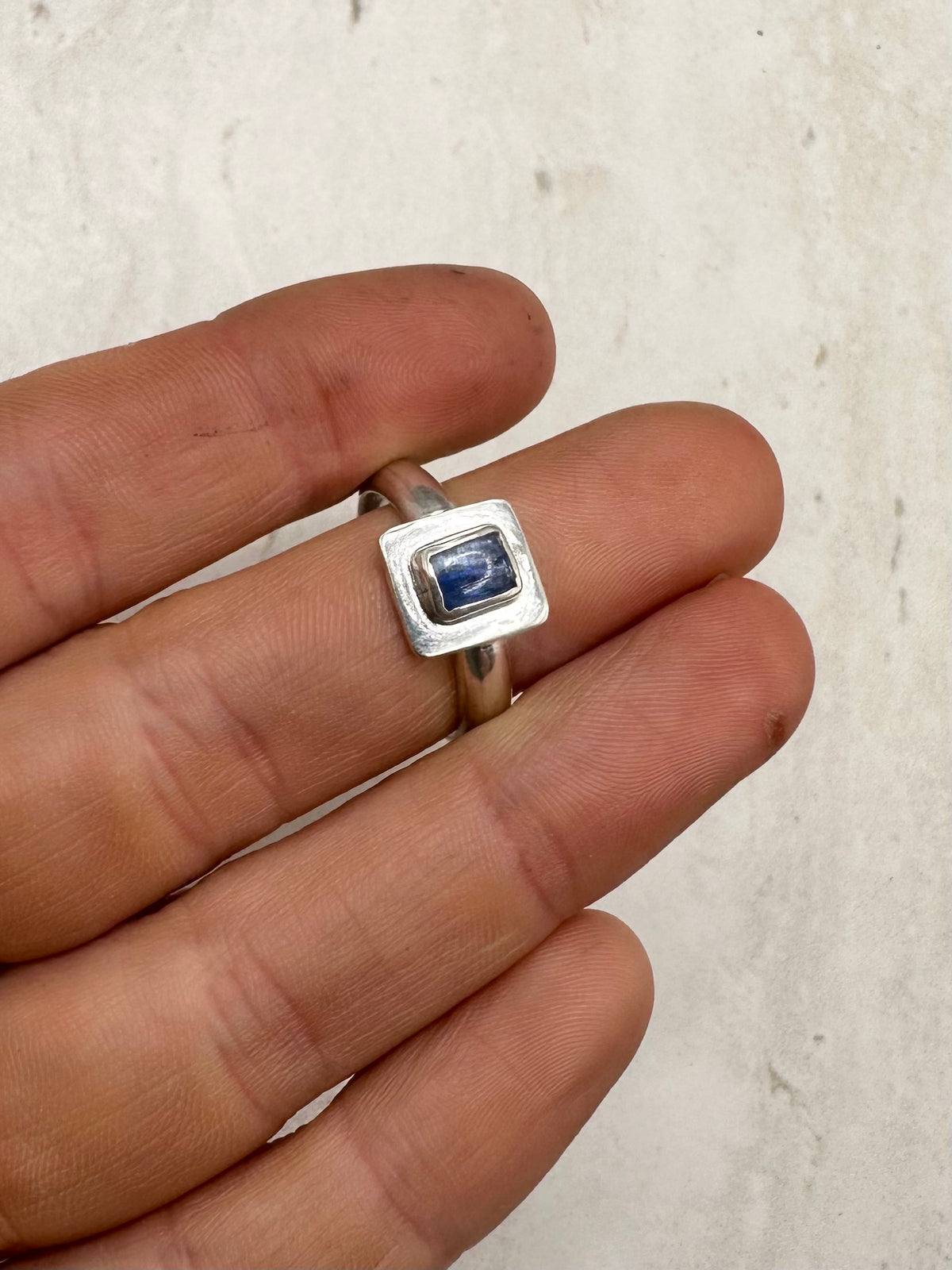 Square Kyanite Ring Silver - R