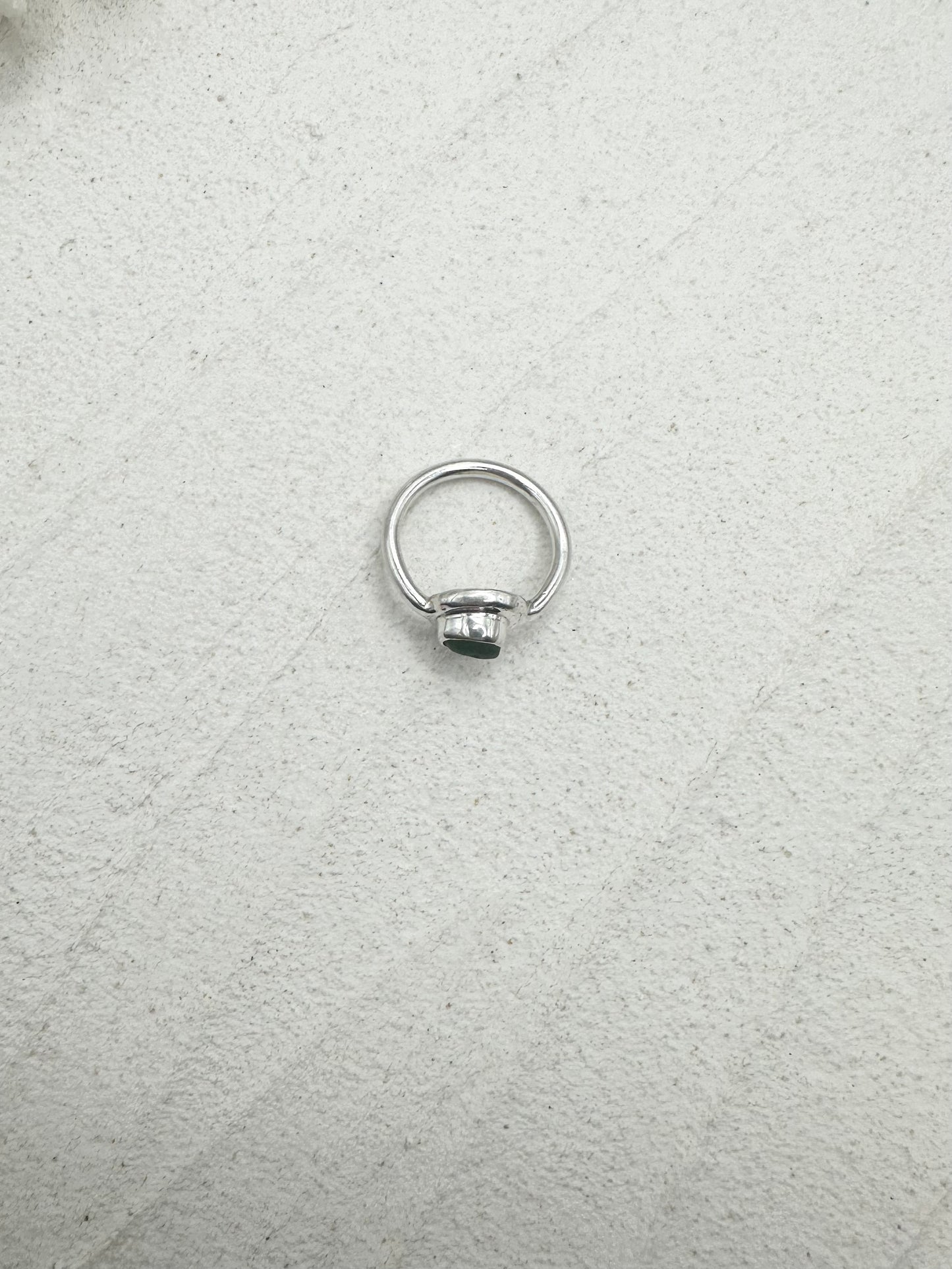 Silver Seaglass Ring in Teal