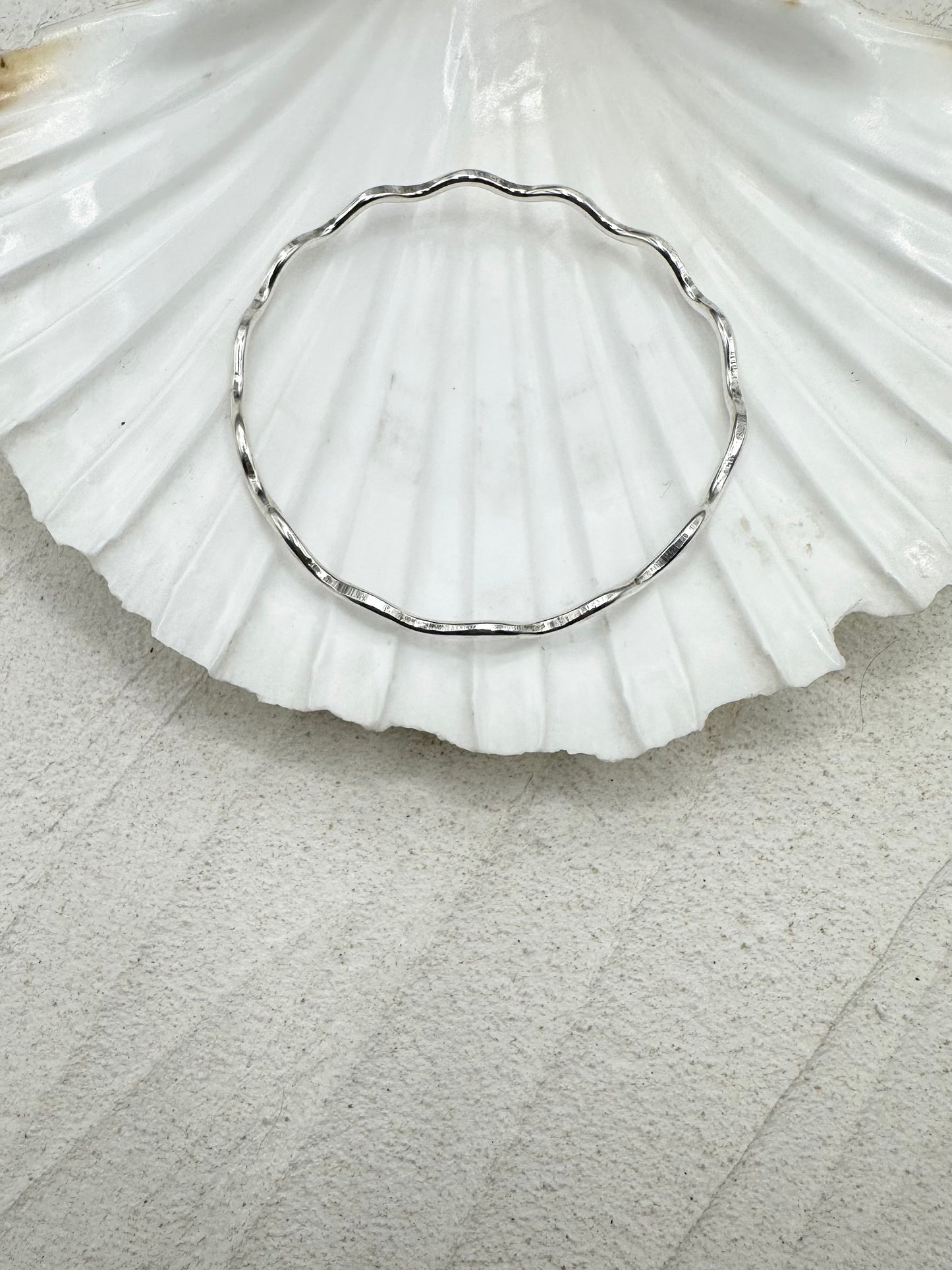 Sterling Silver Wave Bangle