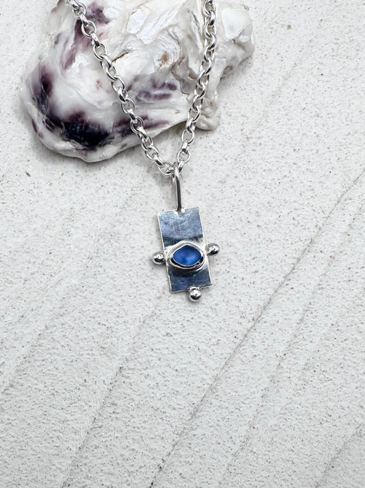 Blue Wayfinder Pendant Silver