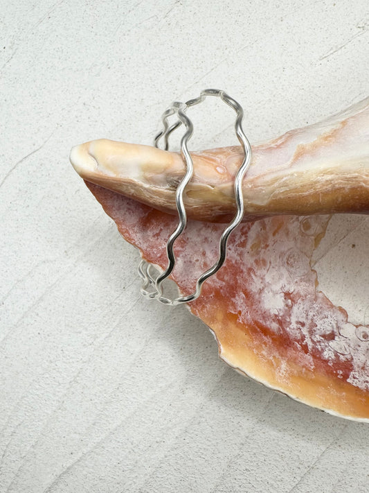 Sterling Silver Wave Bangle