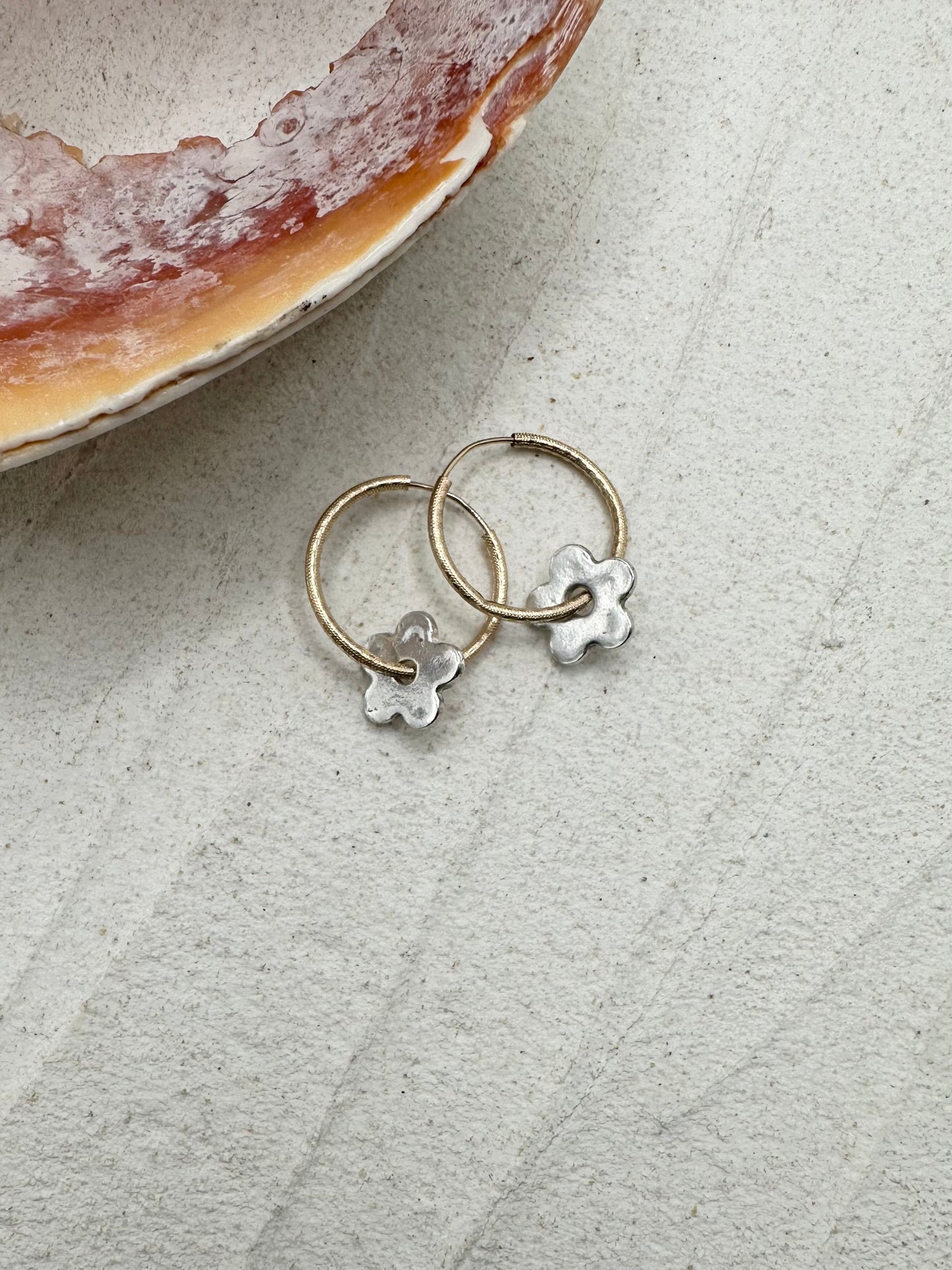 Little Flower Charms on Gold