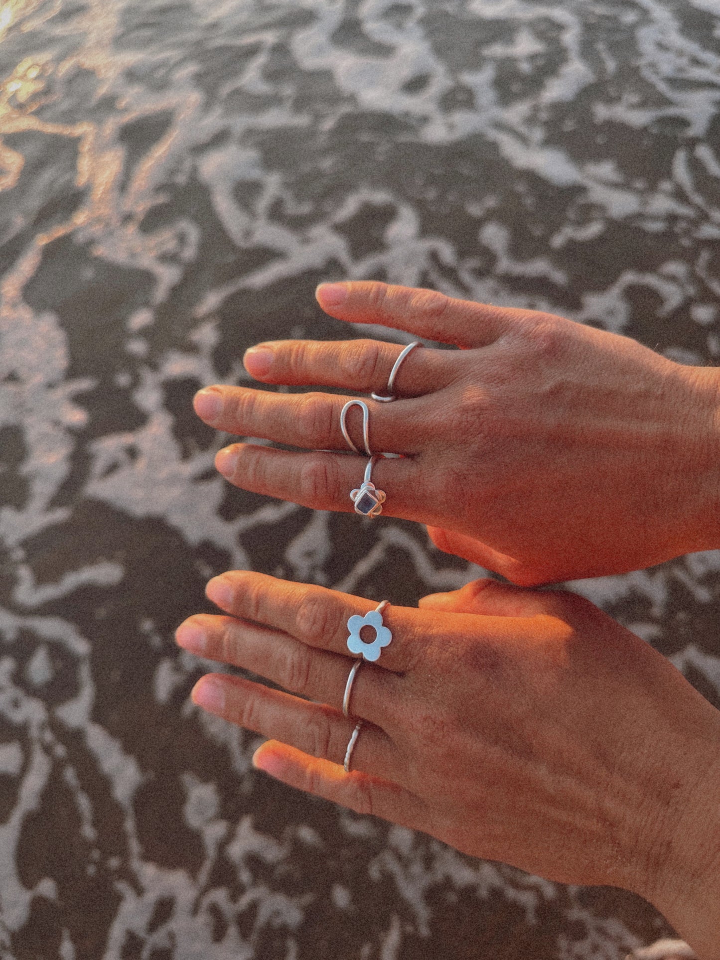 Silver Flower Power Ring