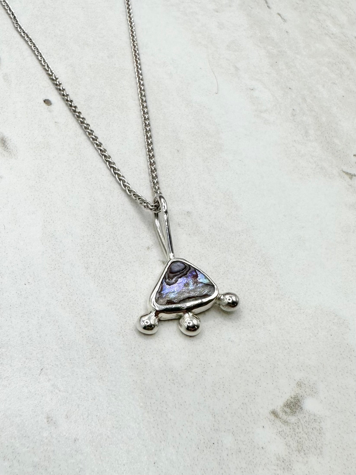 Abalone Sunburst Pendant Silver