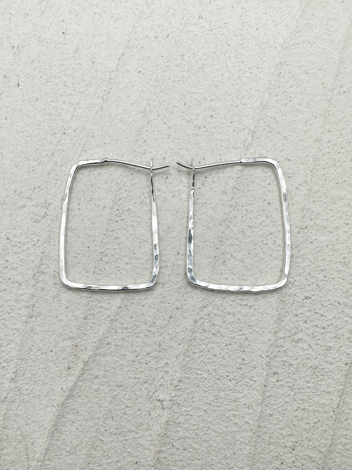 Recycled Sterling Silver Square Hoops