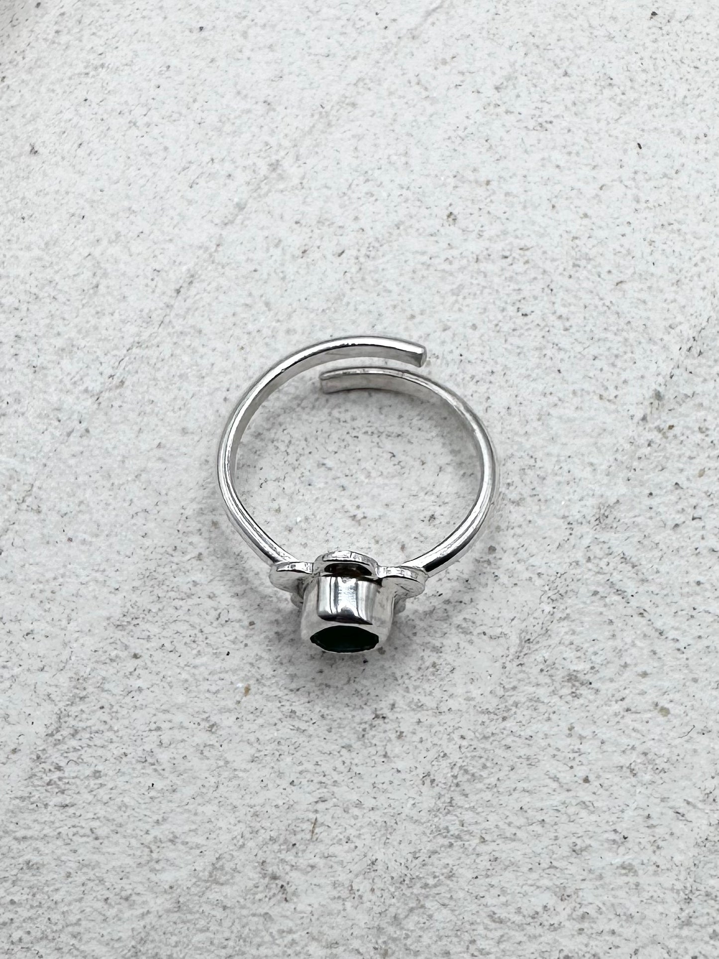 Flower Seaglass Ring in Teal