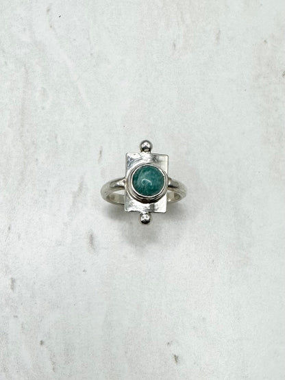 Amazonite Wayfinder Ring Silver
