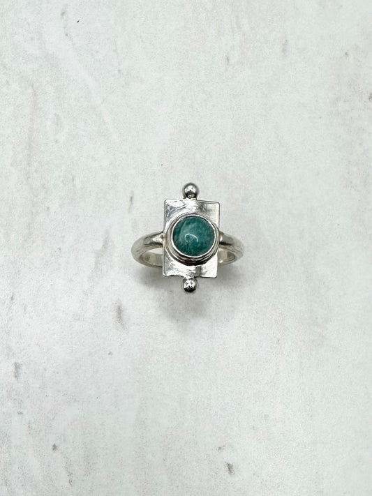 Amazonite Wayfinder Ring Silver