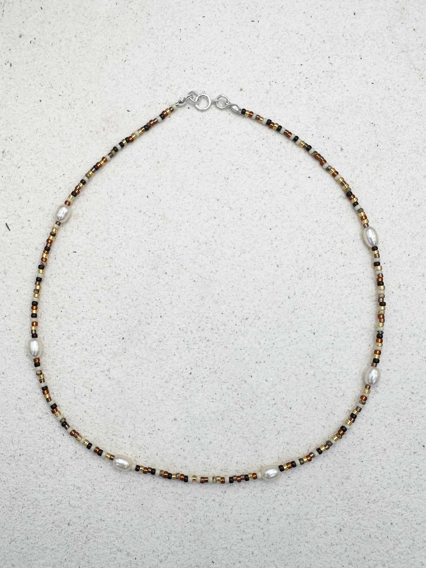 Tortoise Shell Pearl Necklace