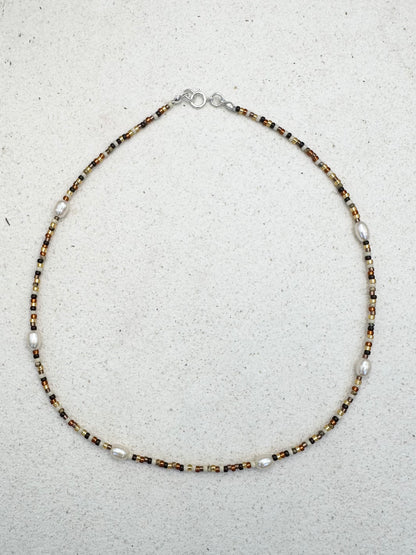 Tortoise Shell Pearl Necklace