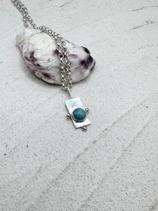 Amazonite Wayfinder Pendant Silver