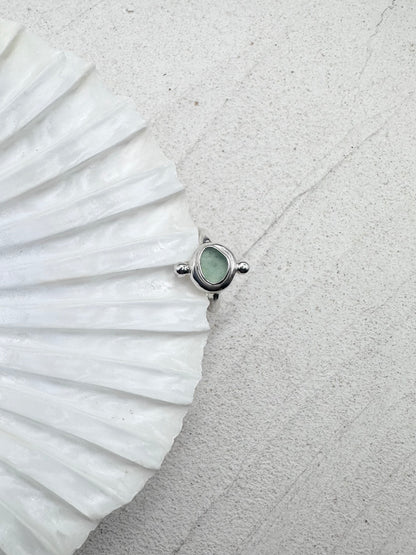 Light Teal Seaglass Ring