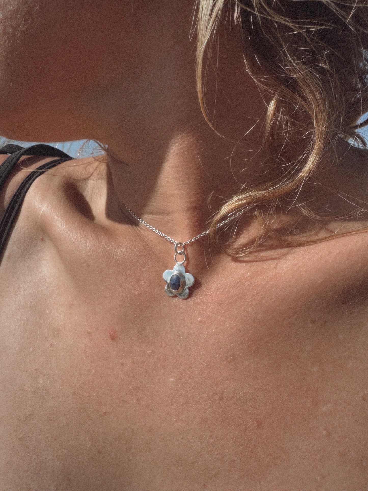 Flower Chrysocholla/Malachite Pendant