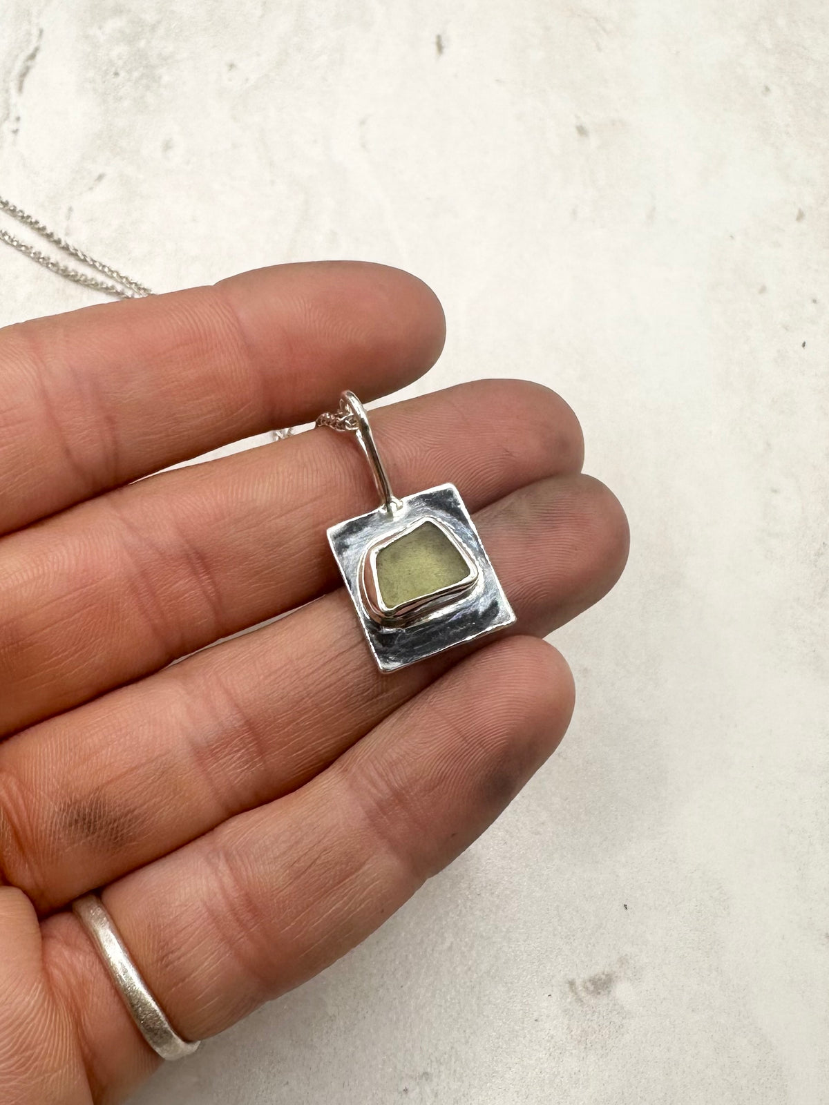 Green Wayfinder Pendant Silver