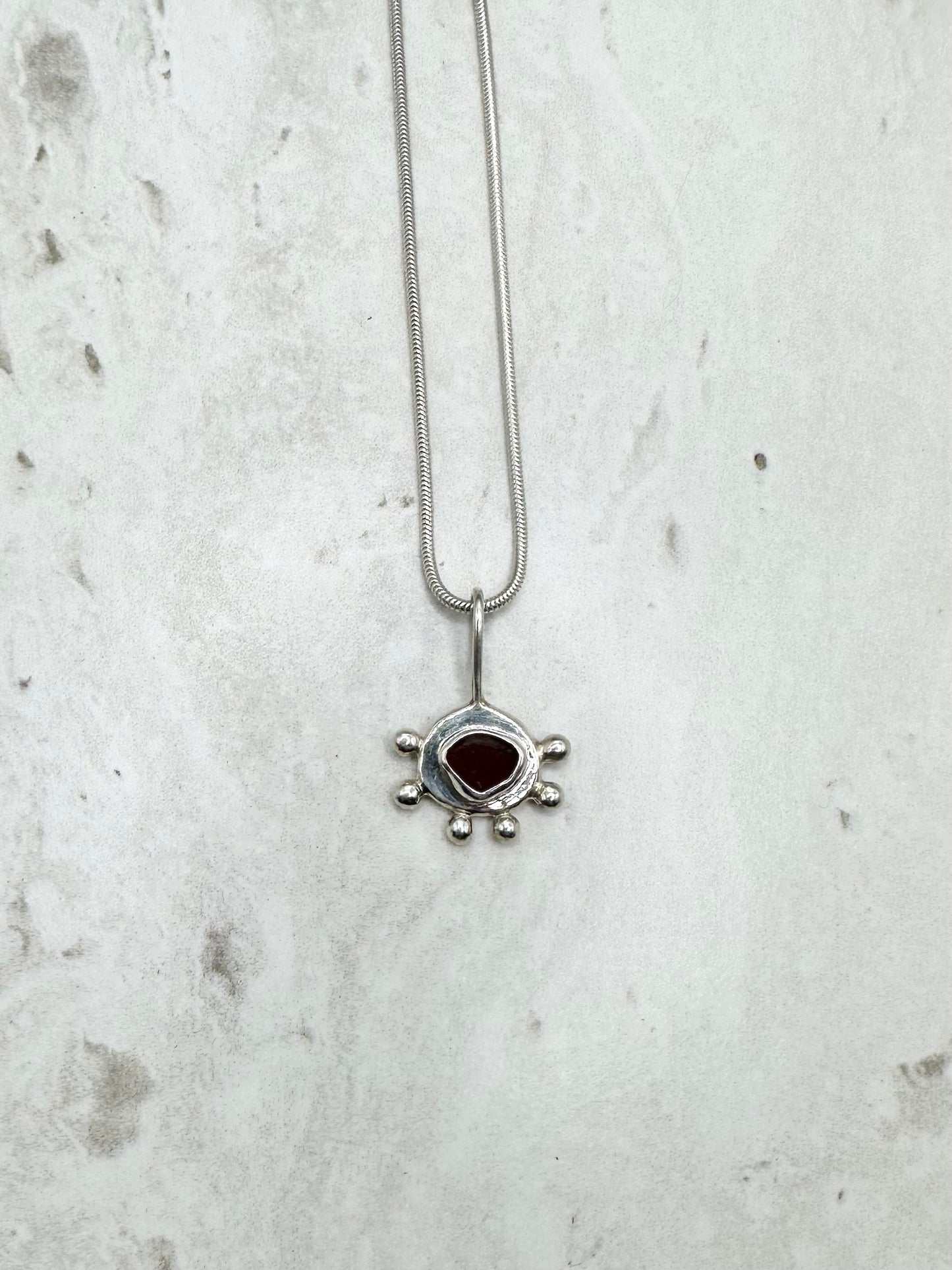 Amber Sunseeker Pendant Silver