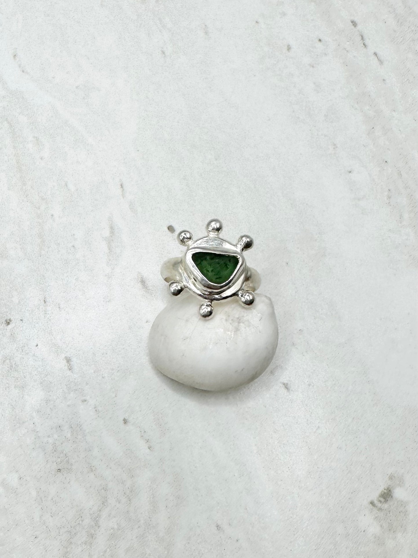 Green Sunseeker Ring Silver - N