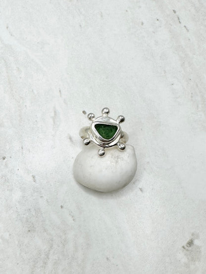 Green Sunseeker Ring Silver - N