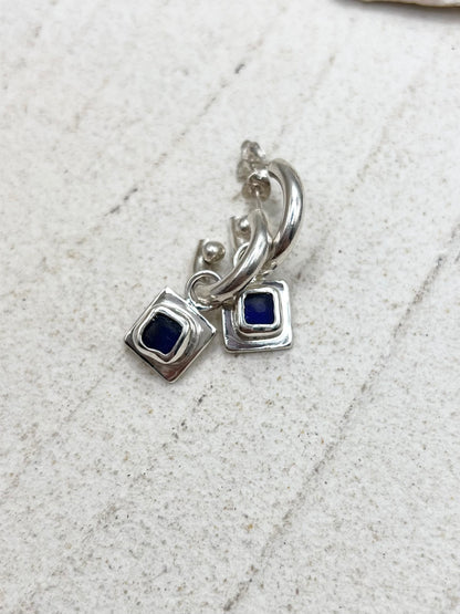 Blue Seaglass Set Silver