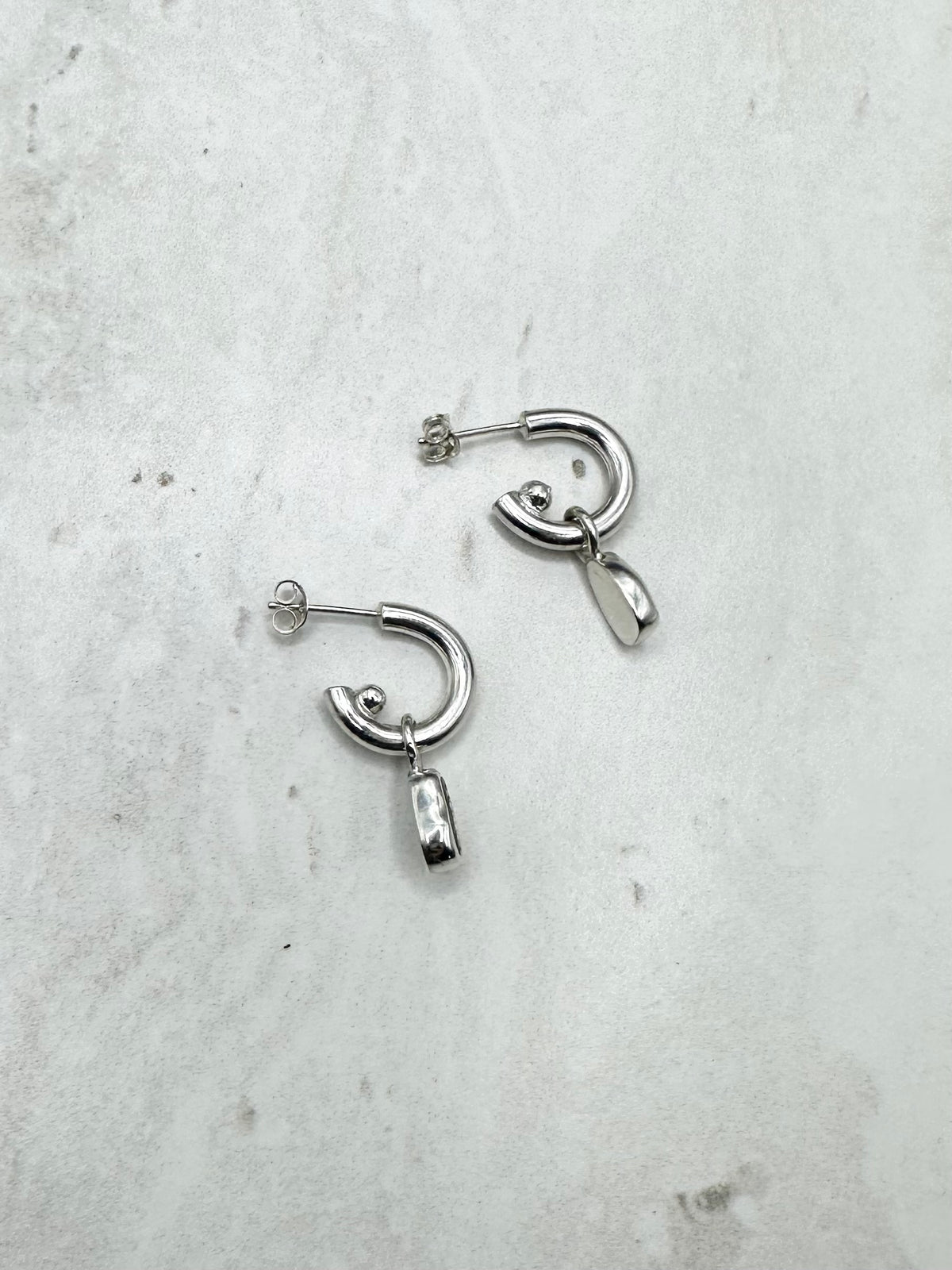Green Seaglass Charms Silver