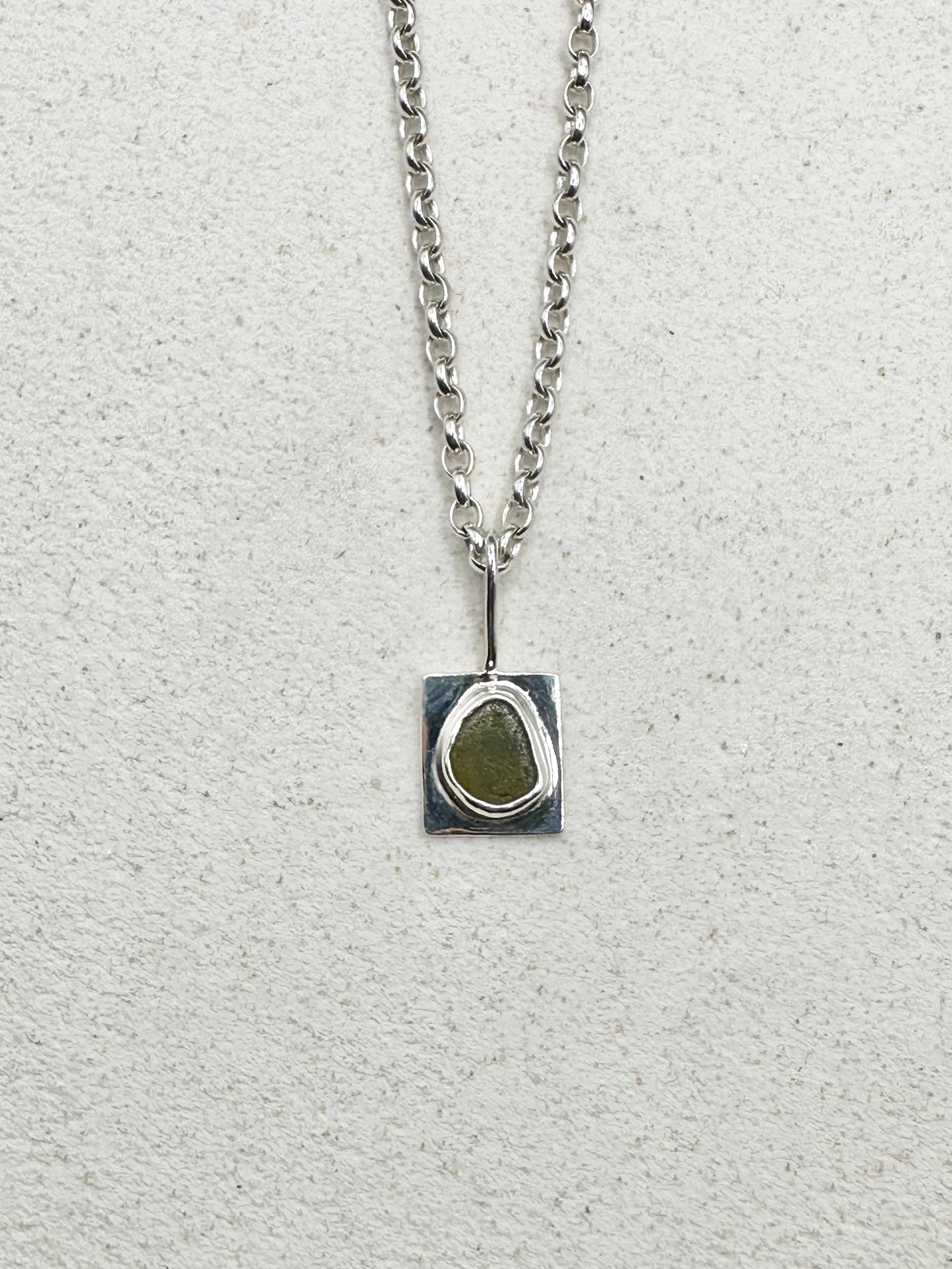 Green Wayfinder Pendant Silver