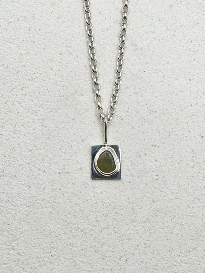 Green Wayfinder Pendant Silver