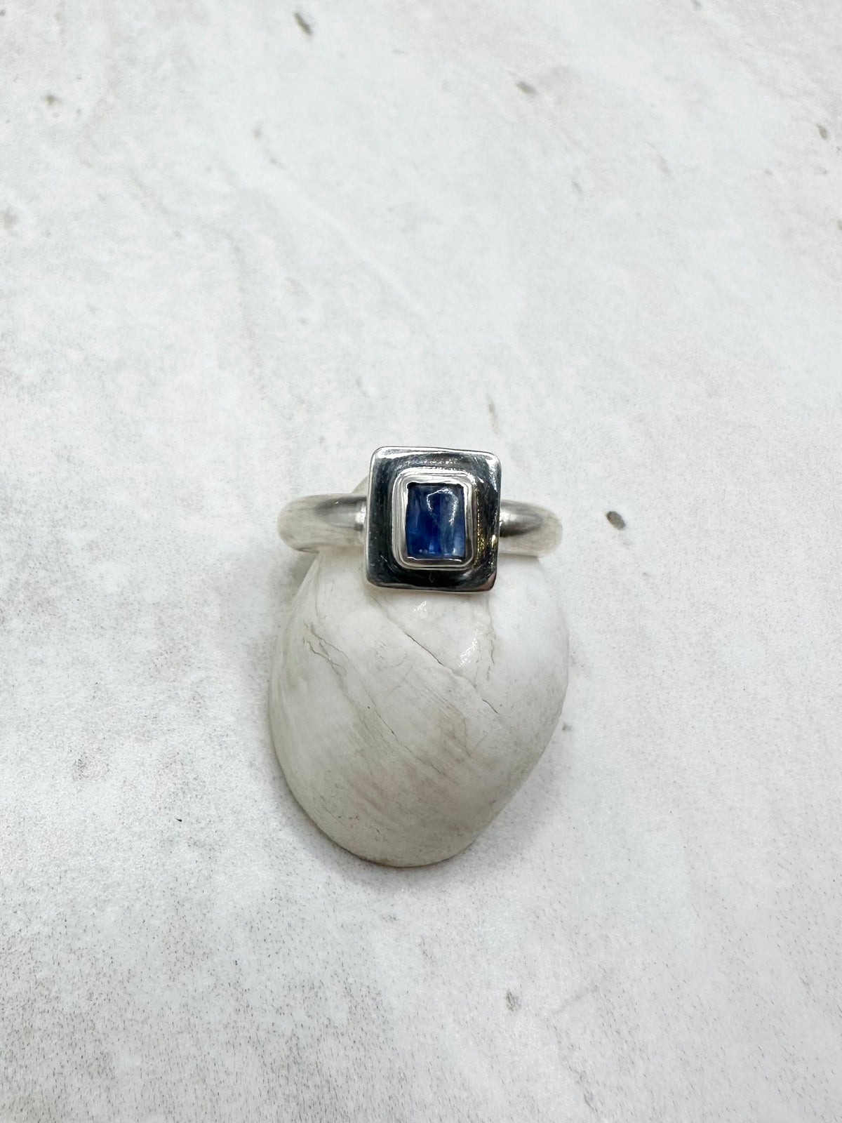 Square Kyanite Ring Silver - R