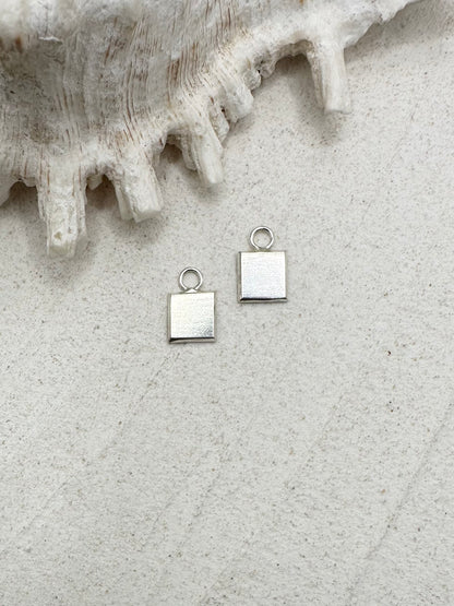 Square Charms on Silver