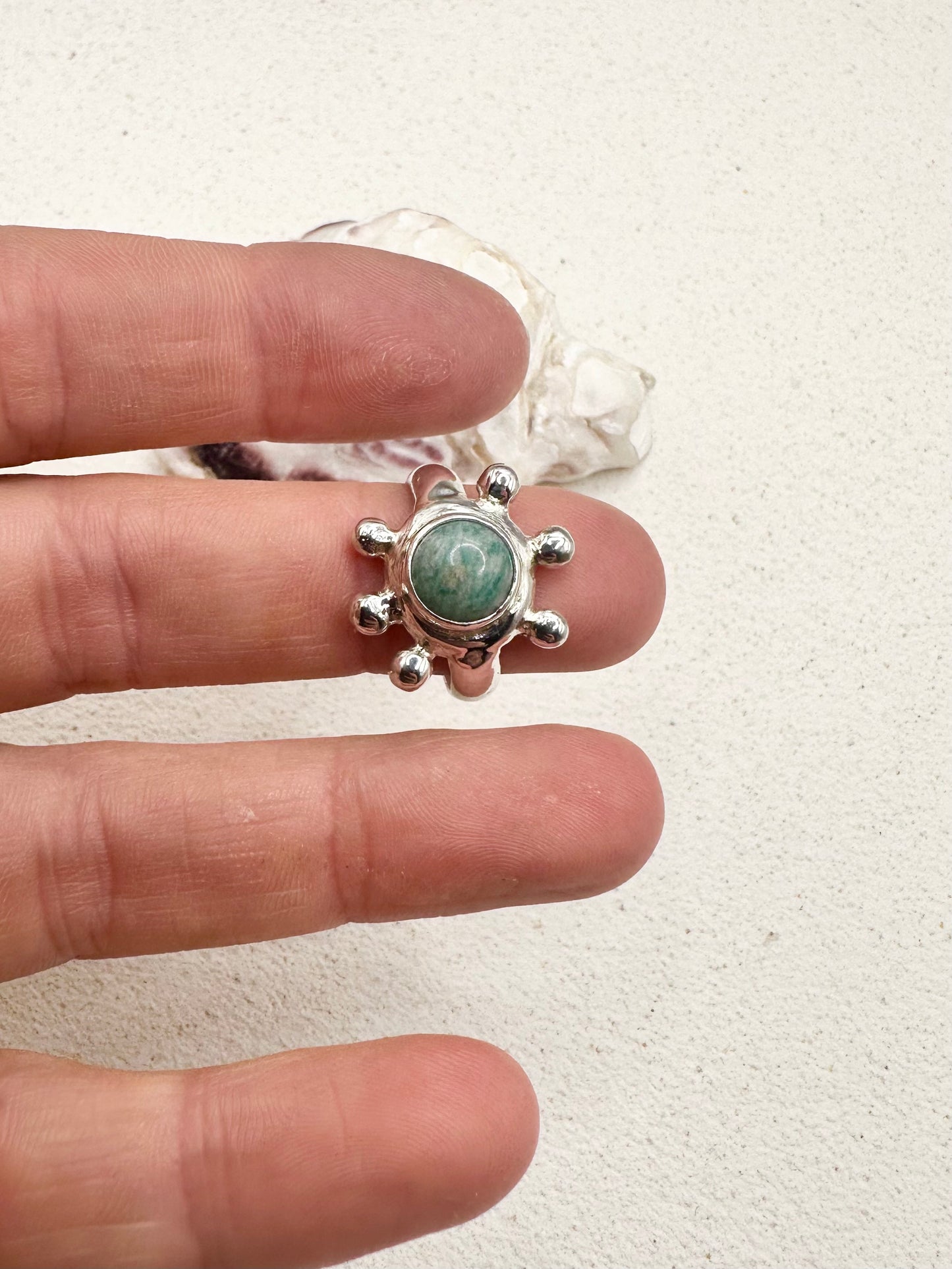 Amazonite Sunseeker Ring Silver