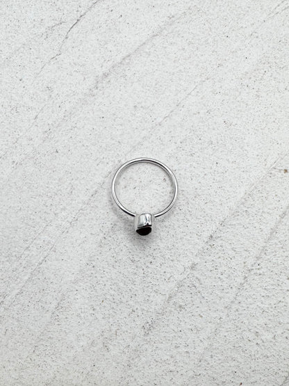 Silver Seaglass Ring in Yellow