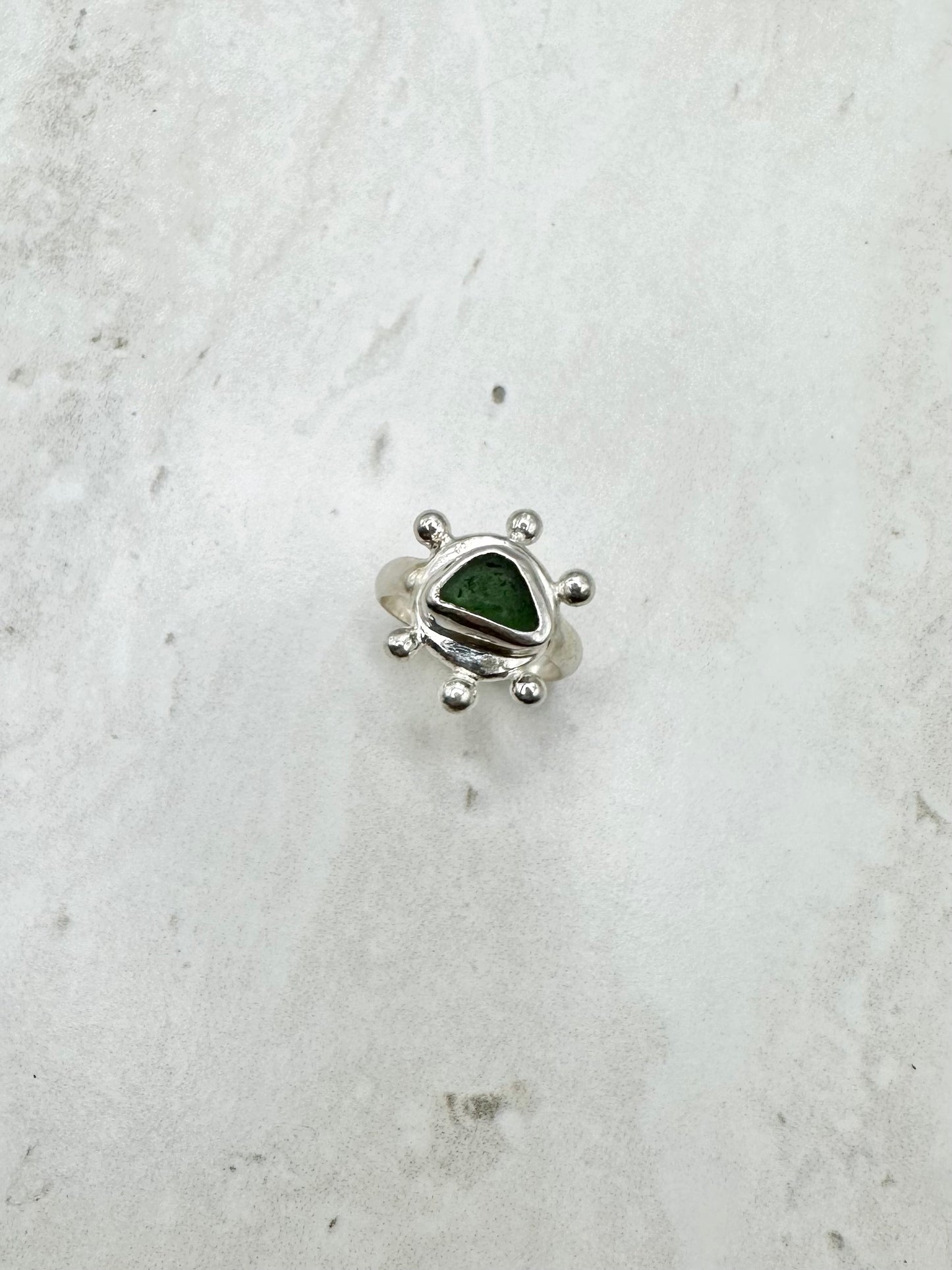 Green Sunseeker Ring Silver - N