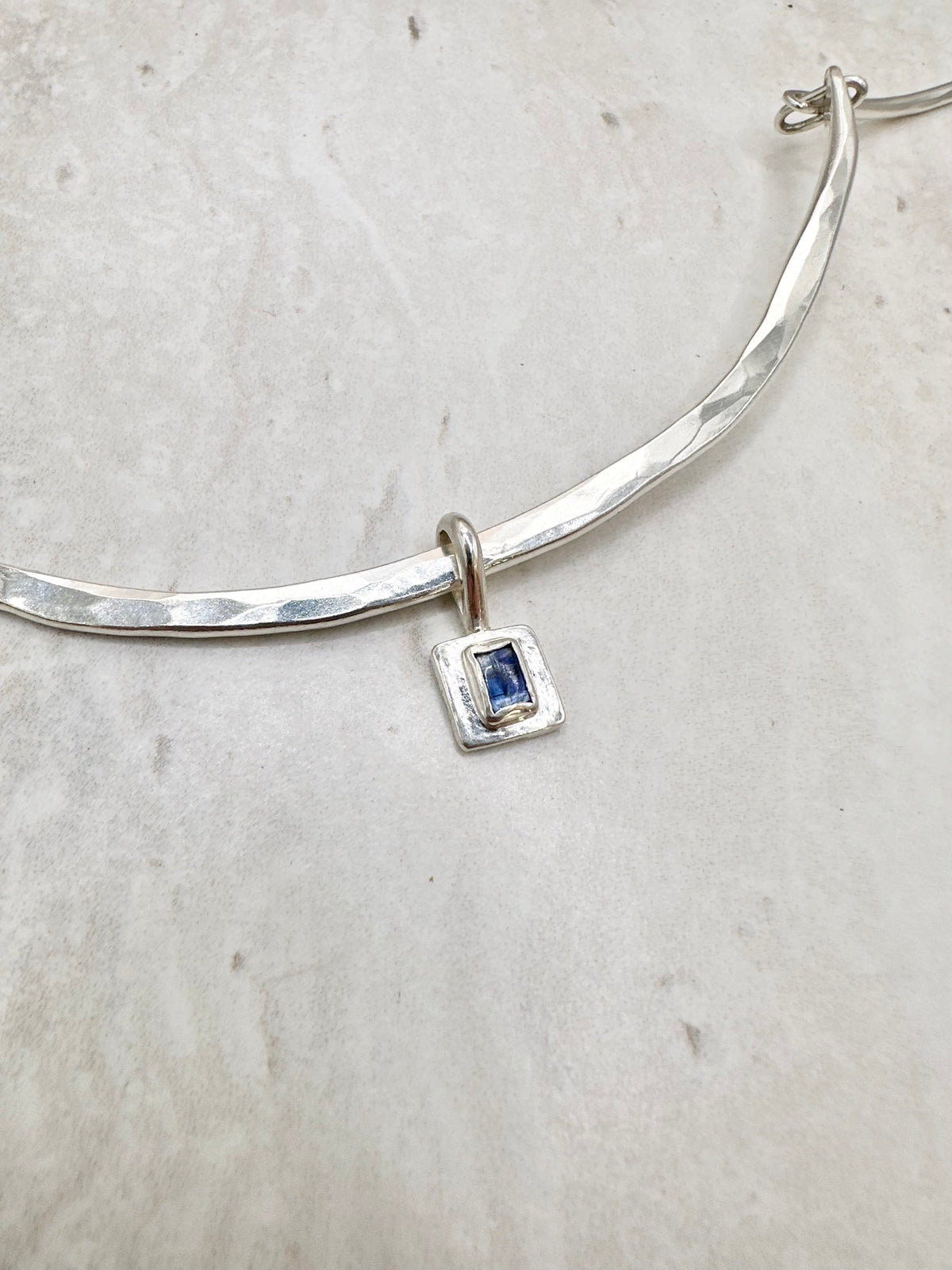 Square Kyanite Pendant Silver